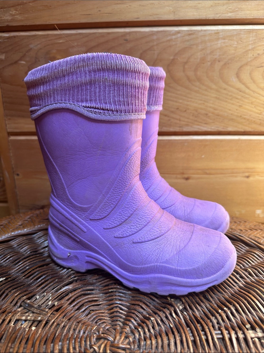 Lemigo Purple liner rain boot kid 30/31 12-12.5